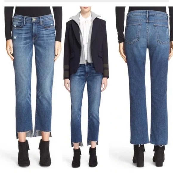 Frame Le High Straight in Carroll Wash - Picture 14 of 16